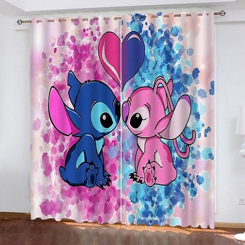 Stitch curtains pair - stitch, thick