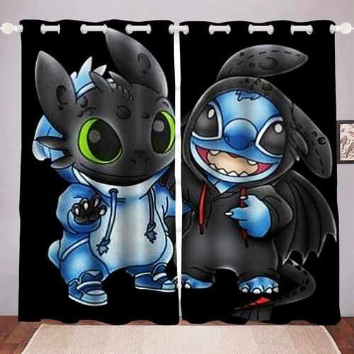 Stitch friend curtains eyelet - stitch, &friend